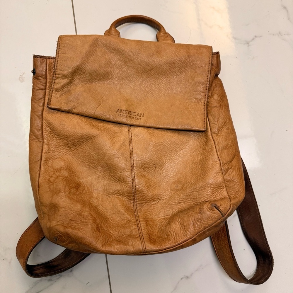 American Vintage Brown Leather Backpack
